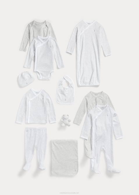 Baby Ralph Lauren 11-Piece Cotton Gift Set 4DJ27812 Quartz Heather Multi