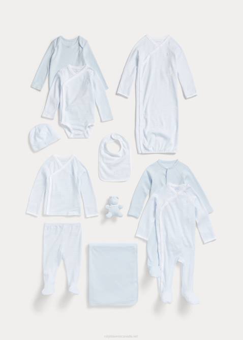 Baby Ralph Lauren 11-Piece Cotton Gift Set 4DJ27815 Beryl Blue Multi