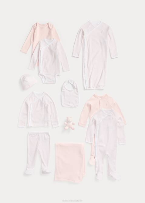 Baby Ralph Lauren 11-Piece Organic Cotton Gift Set 4DJ27816 Delicate Pink Multi