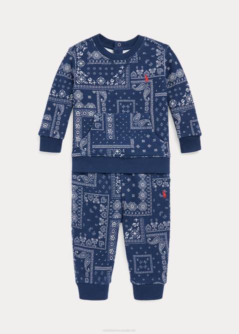 Baby Ralph Lauren Bandanna Fleece Sweatshirt & Pant Set 4DJ28199 Bandana Print