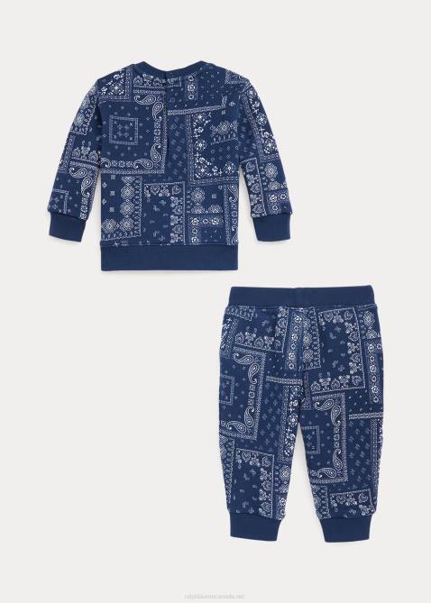 Baby Ralph Lauren Bandanna Fleece Sweatshirt & Pant Set 4DJ28199 Bandana Print