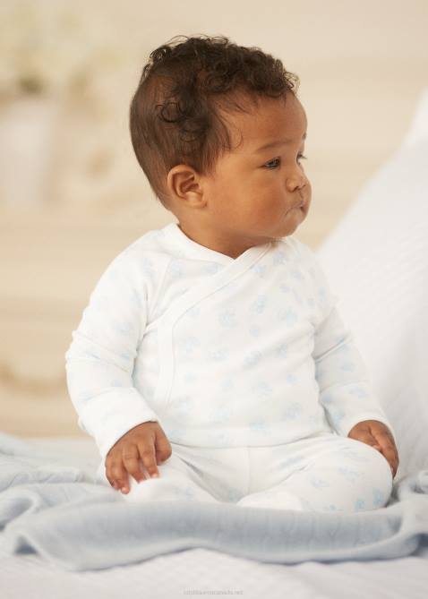 Baby Ralph Lauren Bear-Print Cotton Top & Pant Set 4DJ27796 Blue Multi