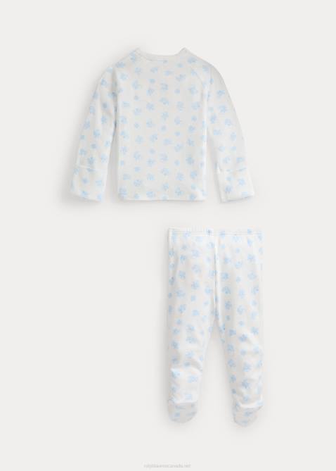 Baby Ralph Lauren Bear-Print Cotton Top & Pant Set 4DJ27796 Blue Multi