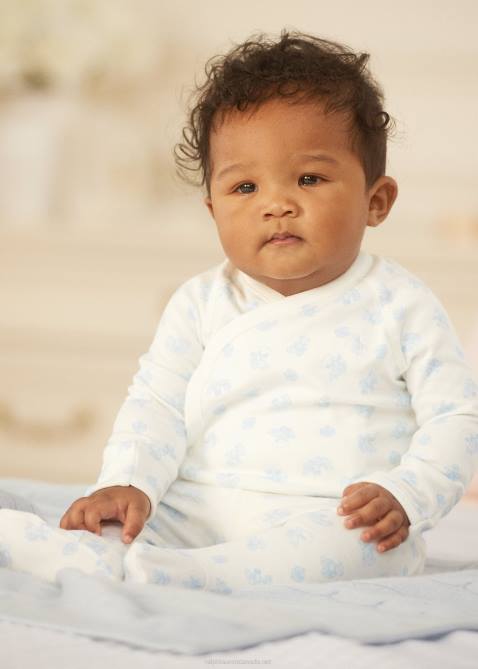 Baby Ralph Lauren Bear-Print Cotton Top & Pant Set 4DJ27796 Blue Multi