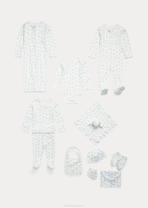 Baby Ralph Lauren Bear-Print Cotton Top & Pant Set 4DJ27796 Blue Multi