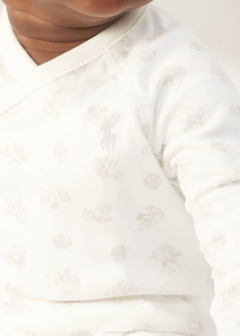 Baby Ralph Lauren Bear-Print Cotton Top & Pant Set 4DJ27797 Grey Multi