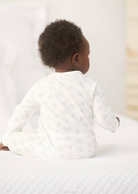 Baby Ralph Lauren Bear-Print Cotton Top & Pant Set 4DJ27797 Grey Multi