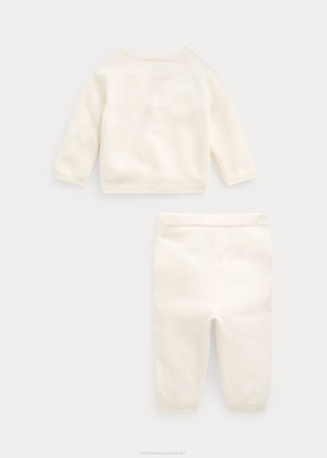 Baby Ralph Lauren Cashmere Sweater & Pant Set 4DJ27800 Light Blue