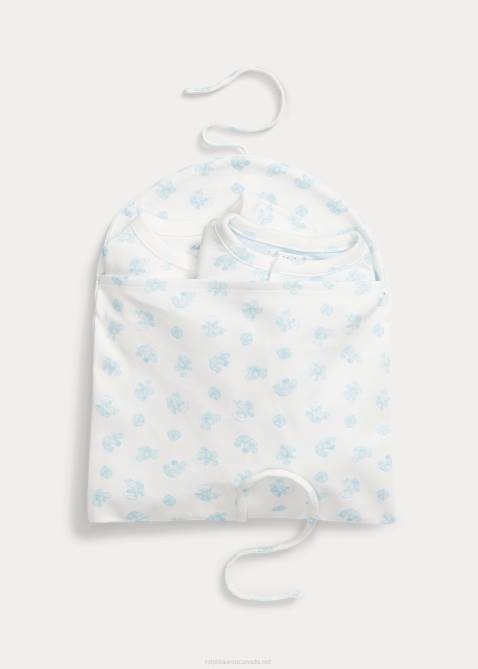 Baby Ralph Lauren Cotton 3-Piece Gift Set 4DJ27824 Beryl Blue Multi