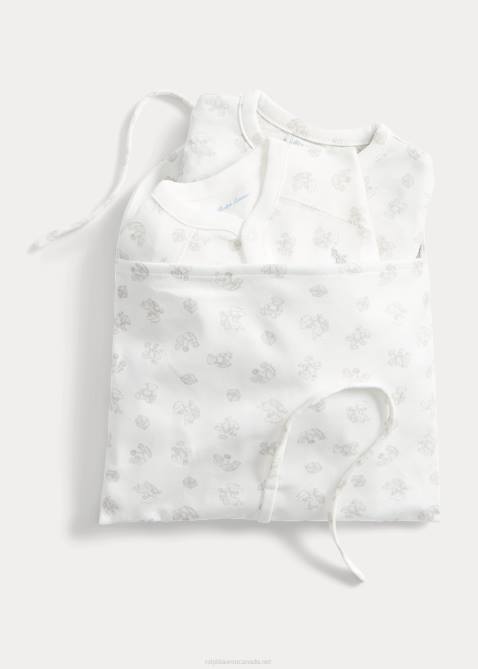 Baby Ralph Lauren Cotton 3-Piece Gift Set 4DJ27834 Quartz Heather Multi