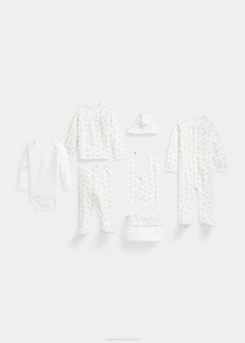 Baby Ralph Lauren Cotton 7-Piece Gift Set 4DJ27817 Grey Multi