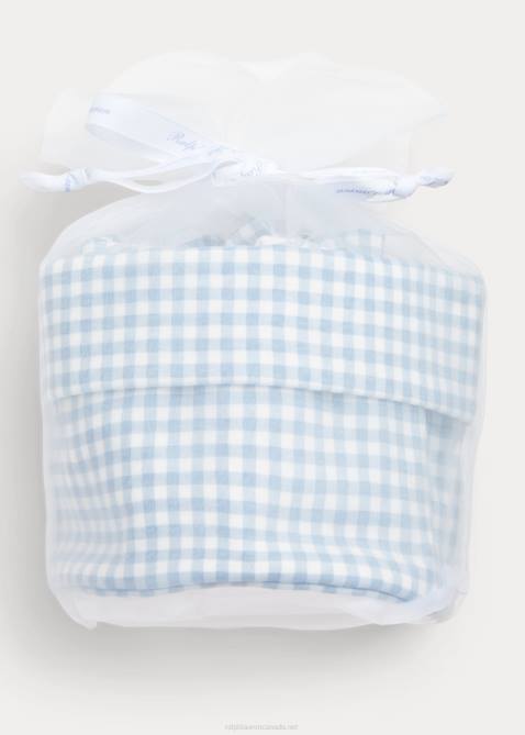 Baby Ralph Lauren Cotton Interlock 4-Piece Gift Set 4DJ27832 Blue Gingham