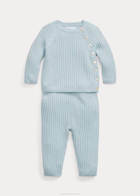 Baby Ralph Lauren Cotton Sweater & Pant Set 4DJ27785 Alpine Blue