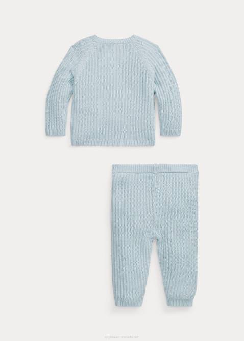 Baby Ralph Lauren Cotton Sweater & Pant Set 4DJ27785 Alpine Blue
