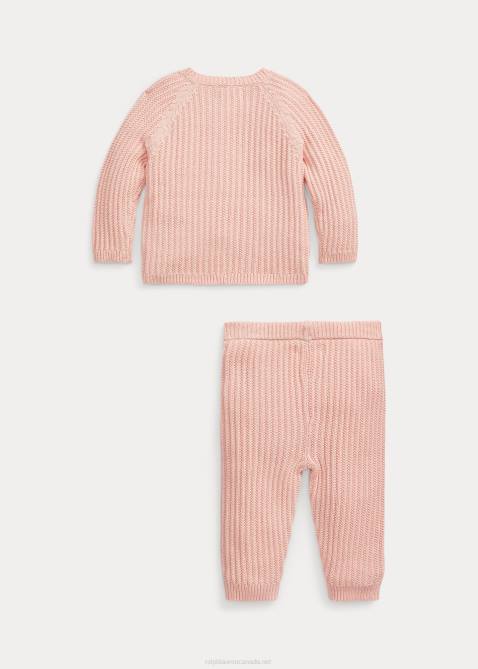 Baby Ralph Lauren Cotton Sweater & Pant Set 4DJ27793 Pale Pink
