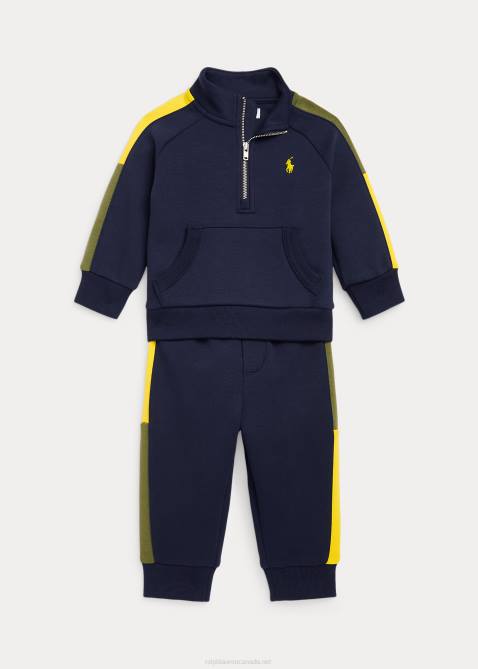 Baby Ralph Lauren Double-Knit Sweatshirt & Jogger Pant Set 4DJ28193 Cruise Navy Multi