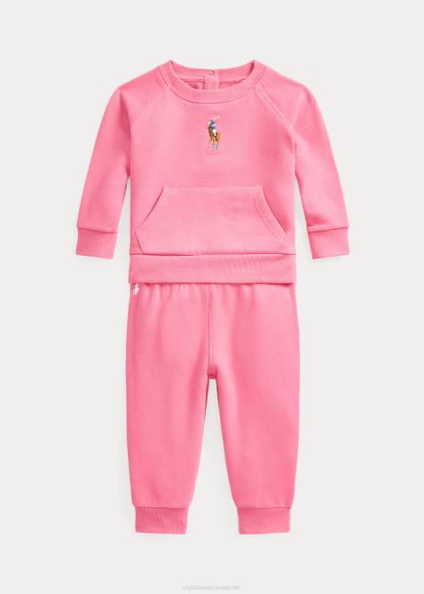 Baby Ralph Lauren Fleece Sweatshirt & Jogger Pant Set 4DJ28200 Desert Pink
