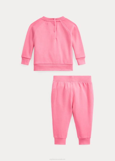 Baby Ralph Lauren Fleece Sweatshirt & Jogger Pant Set 4DJ28200 Desert Pink