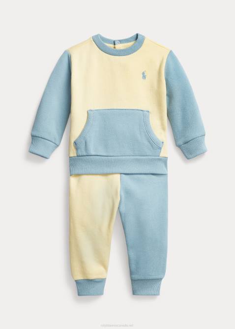 Baby Ralph Lauren Fleece Sweatshirt & Pant Set 4DJ27783 T-bird Yellow Multi
