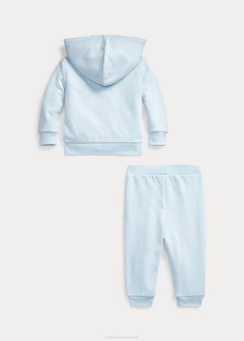 Baby Ralph Lauren French Terry Hoodie & Pant Set 4DJ27778 Beryl Blue