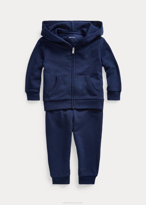 Baby Ralph Lauren French Terry Hoodie & Pant Set 4DJ27780 Refined Navy