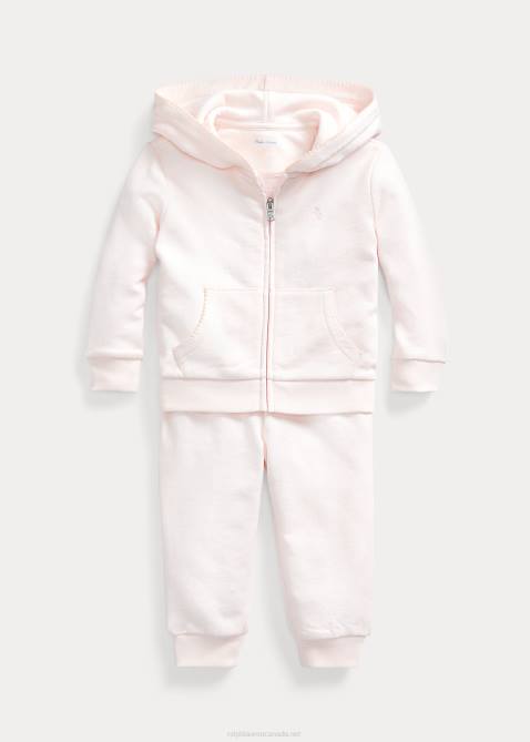 Baby Ralph Lauren French Terry Hoodie & Pant Set 4DJ27789 Delicate Pink