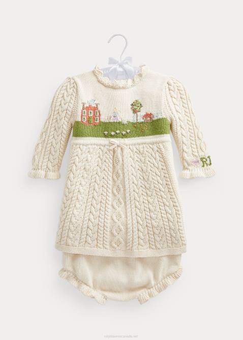 Baby Ralph Lauren Intarsia-Knit Sweater Dress & Bloomer 4DJ28238