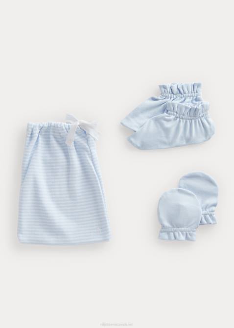 Baby Ralph Lauren Organic Cotton 3-Piece Gift Set 4DJ28220 Beryl Blue