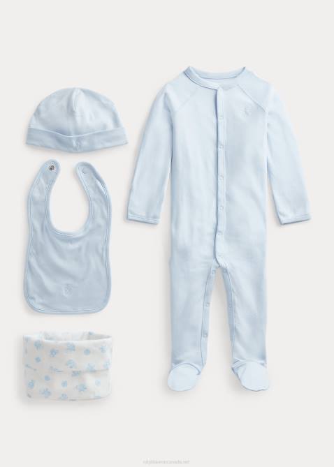 Baby Ralph Lauren Organic Cotton 4-Piece Gift Set 4DJ27826 Beryl Blue