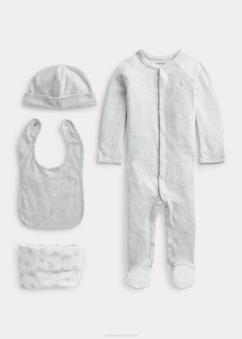 Baby Ralph Lauren Organic Cotton 4-Piece Gift Set 4DJ27831 Quartz Heather