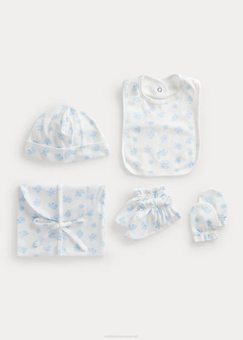 Baby Ralph Lauren Organic Cotton 5-Piece Gift Set 4DJ28218 Blue Multi