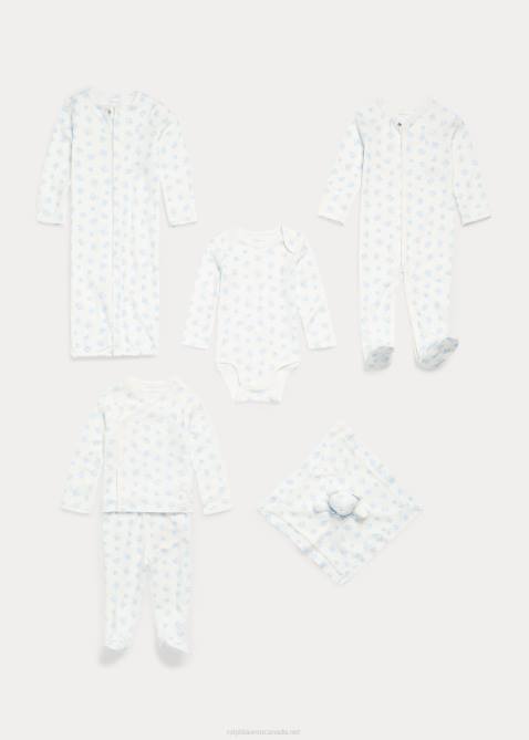 Baby Ralph Lauren Organic Cotton 5-Piece Gift Set 4DJ28218 Blue Multi