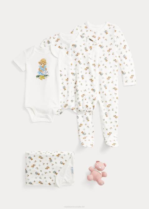 Baby Ralph Lauren Polo Bear Cotton 5-Piece Gift Set 4DJ27822 Girl Garden Bear
