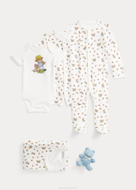 Baby Ralph Lauren Polo Bear Cotton 5-Piece Gift Set 4DJ27829 Boy Garden Bear