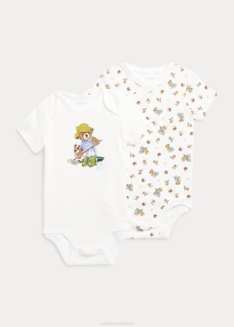 Baby Ralph Lauren Polo Bear Cotton Bodysuit 2-Pack 4DJ27699 Boy Garden Bear