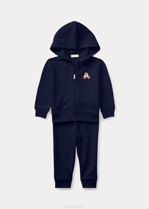 Baby Ralph Lauren Polo Bear French Terry Hoodie & Pant Set 4DJ27787 Refined Navy