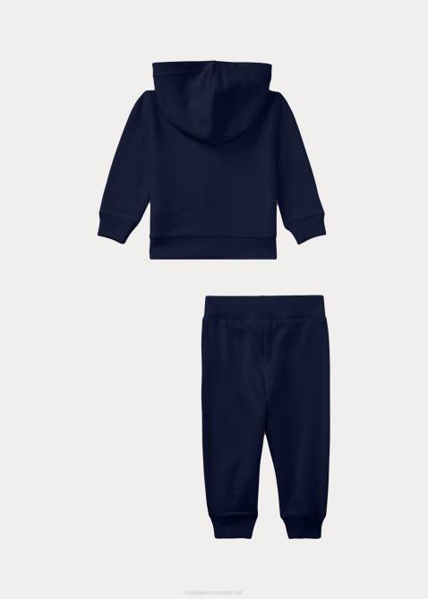 Baby Ralph Lauren Polo Bear French Terry Hoodie & Pant Set 4DJ27787 Refined Navy