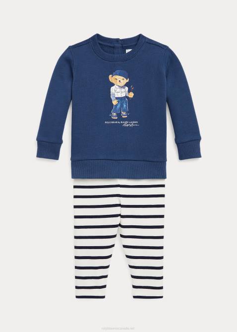 Baby Ralph Lauren Polo Bear Sweatshirt & Legging Set 4DJ28205 Night Navy/White Multi