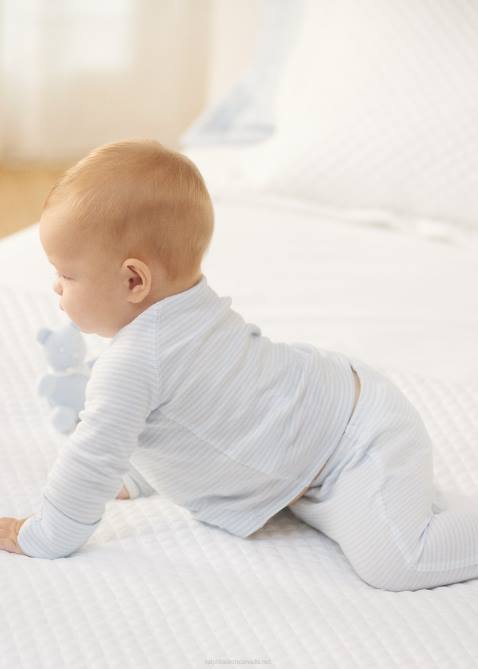 Baby Ralph Lauren Striped Cotton Top & Pant Set 4DJ27798 Beryl Blue/White