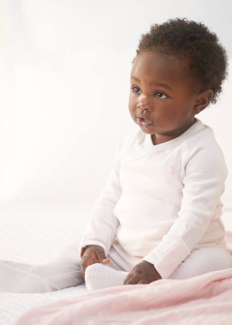 Baby Ralph Lauren Striped Organic Cotton Top & Pant Set 4DJ27792 Delicate Pink/White