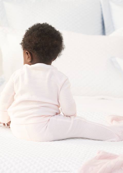 Baby Ralph Lauren Striped Organic Cotton Top & Pant Set 4DJ27792 Delicate Pink/White