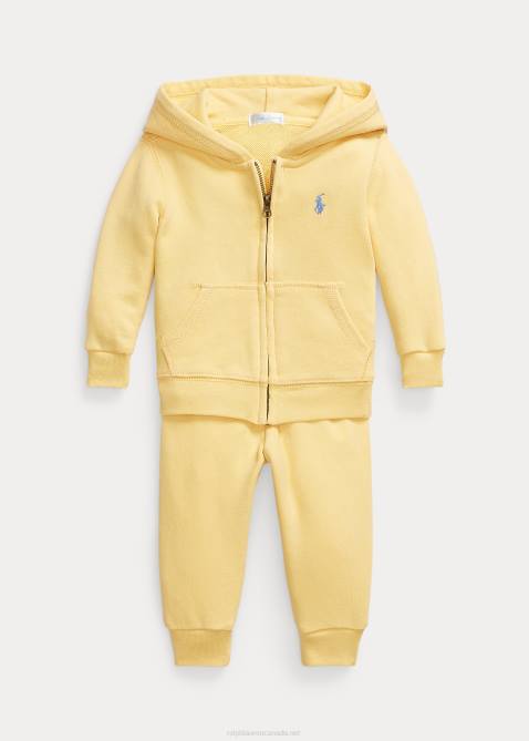 Baby Ralph Lauren Terry Full-Zip Hoodie & Jogger Pant Set 4DJ28194 Corn Yellow