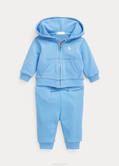 Baby Ralph Lauren Terry Full-Zip Hoodie & Jogger Pant Set 4DJ28195 Harbor Island Blue