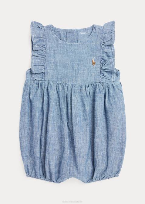 Baby Ralph Lauren Chambray Bubble Shortall 4DJ27680 Indigo