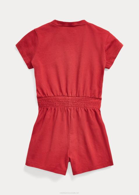 Baby Ralph Lauren Cotton Jersey Romper 4DJ28160 Chilli Pepper/Hunter Navy