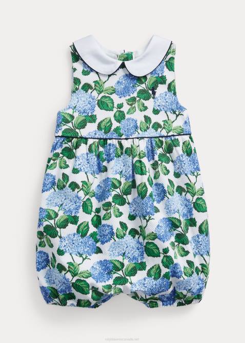 Baby Ralph Lauren Floral Stretch Dobby Bubble Shortall 4DJ28157 Hydrangea Floral
