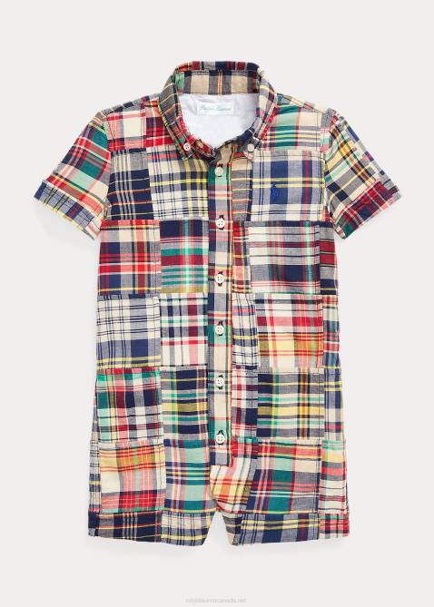 Baby Ralph Lauren Patchwork Cotton Madras Shortall 4DJ28149 Madras Patchwork