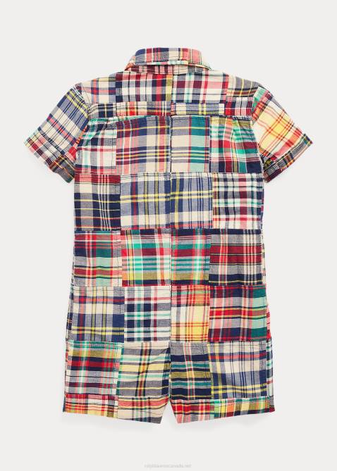 Baby Ralph Lauren Patchwork Cotton Madras Shortall 4DJ28149 Madras Patchwork
