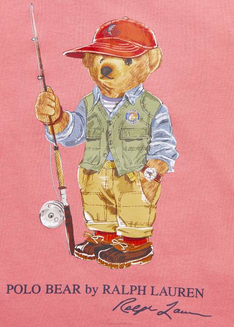 Baby Ralph Lauren Polo Bear Color-Blocked Cotton Shortall 4DJ210019 Desert Rose Multi