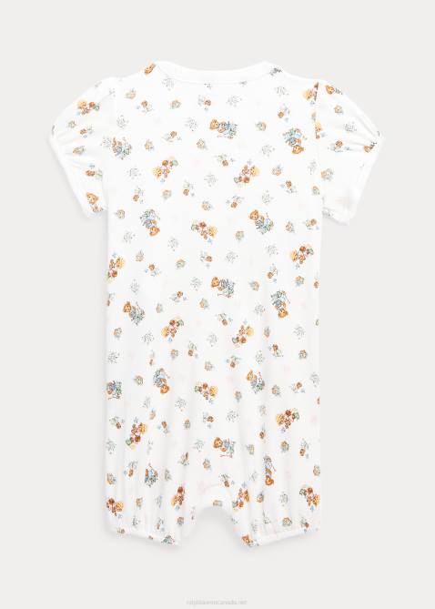 Baby Ralph Lauren Polo Bear Cotton Bubble Shortall 4DJ27675 Garden Bear